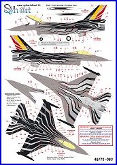 Syhart Decals 1//144 F-16AM FALCON SOLO DISPLAY 2009 Belgian Air Force